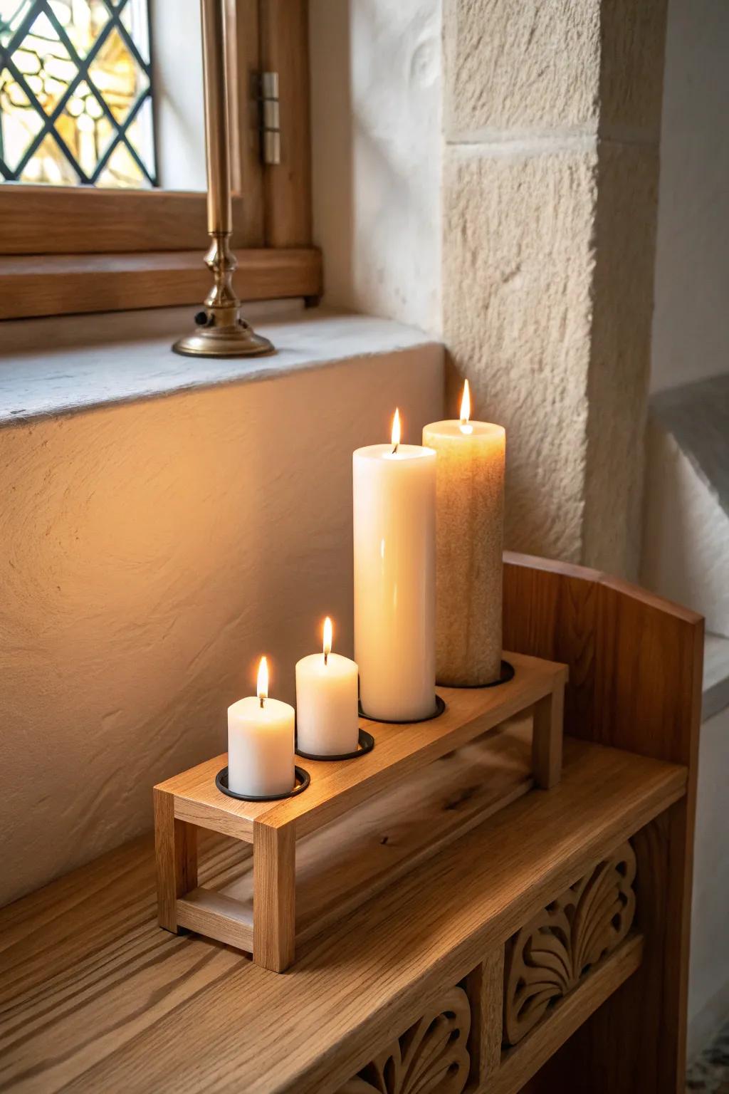 An uncluttered lighted corner for moments of tranquility.