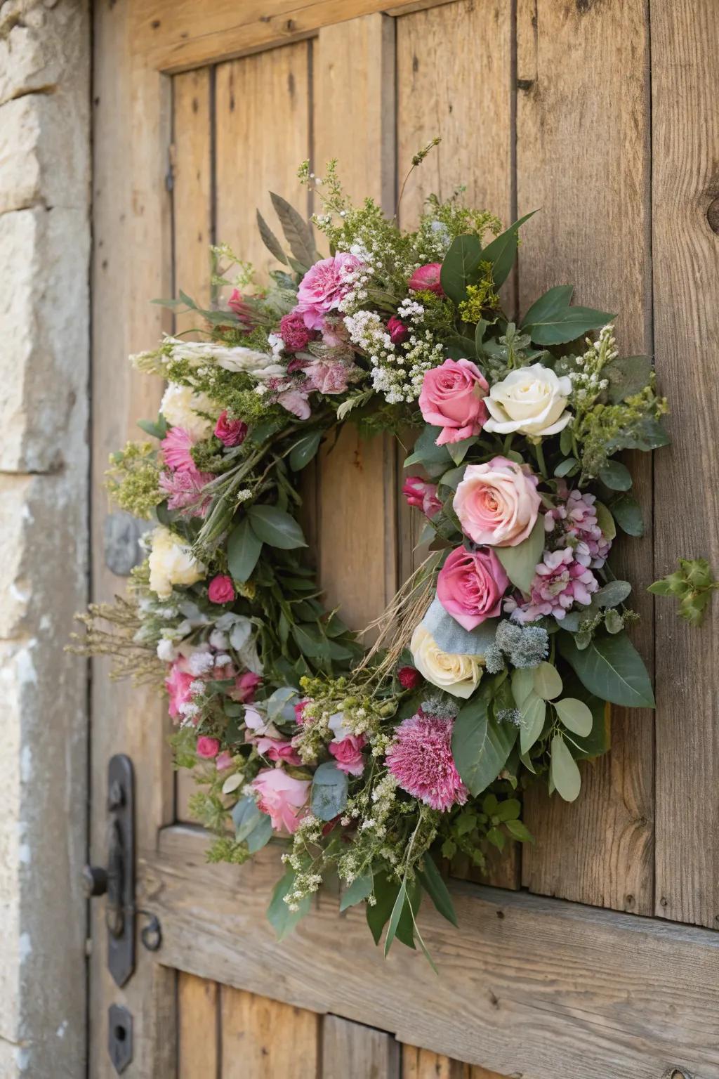 A floral wreath encapsulating the spirit of springtime.