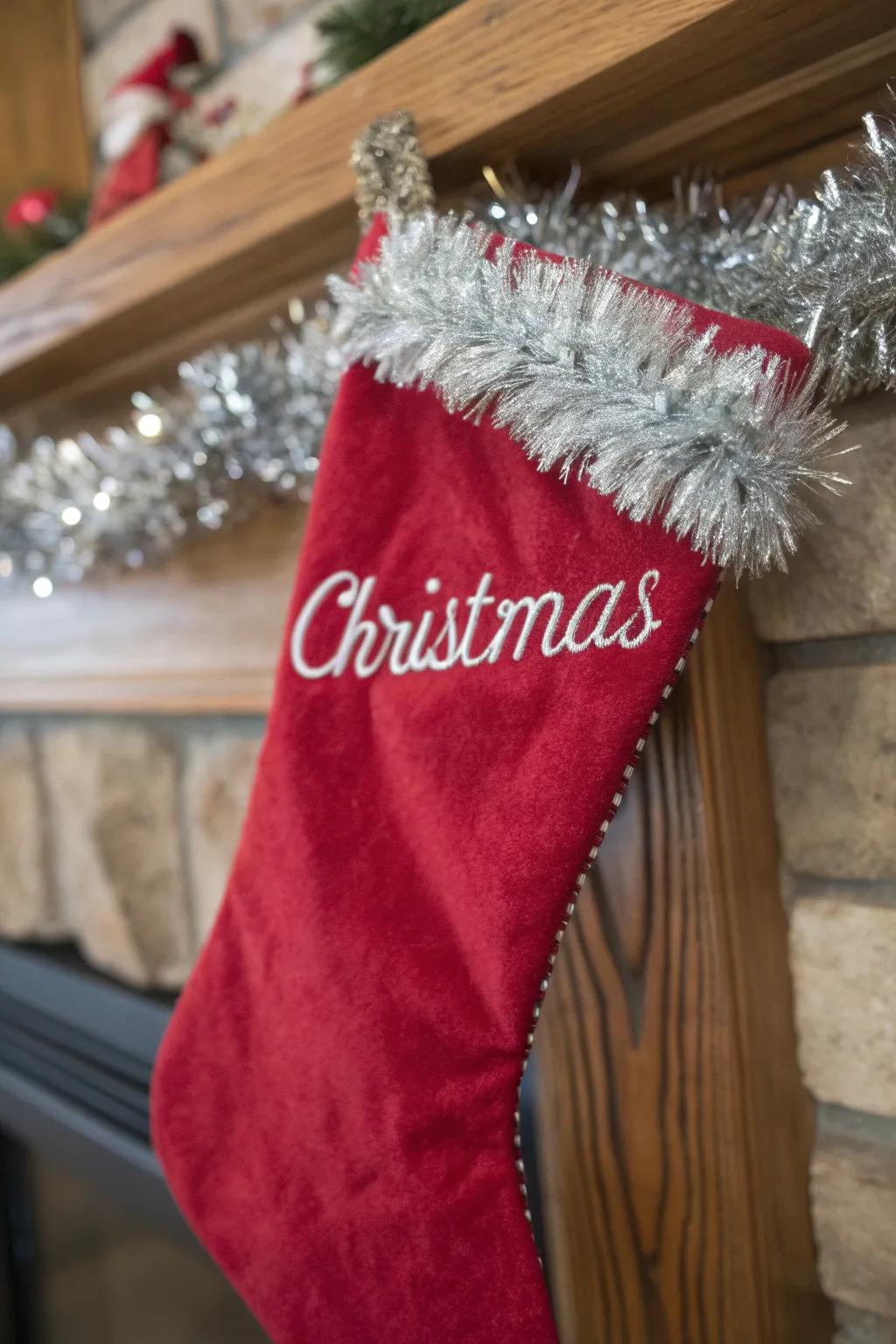 Personalize with names crafted from tinsel.