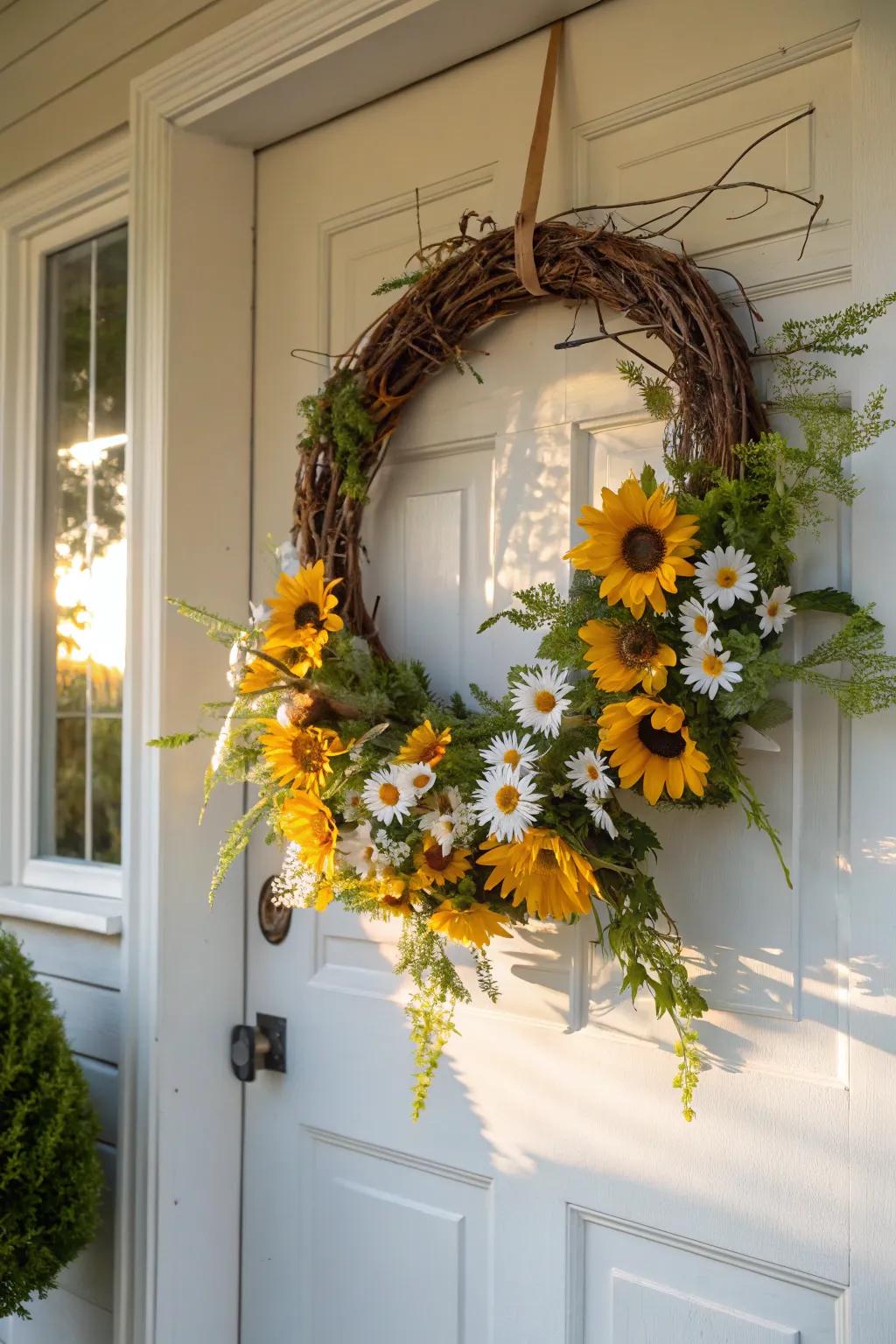 Enhance your entrance with classic summer blooms.