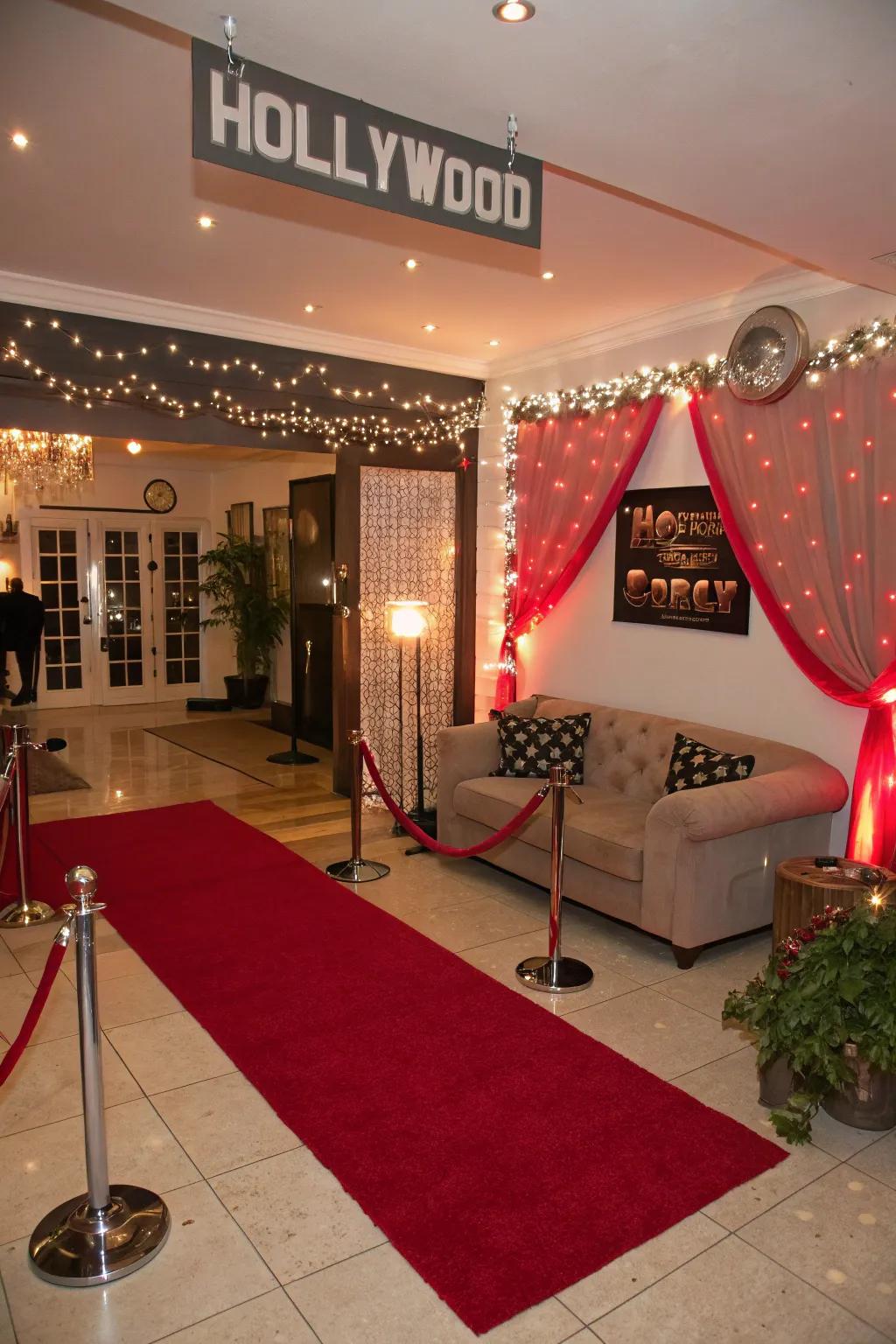 Unroll the red carpet for a glamorous Hollywood-themed Sweet 16.
