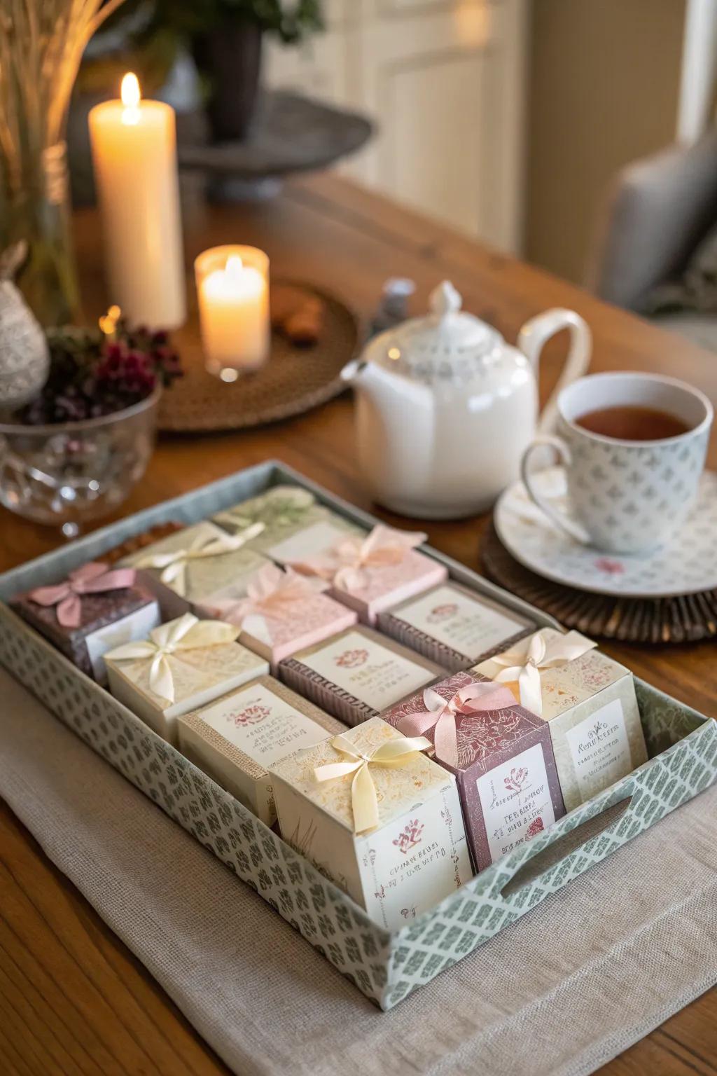 Premium tea assortment packages are a considerate gift.