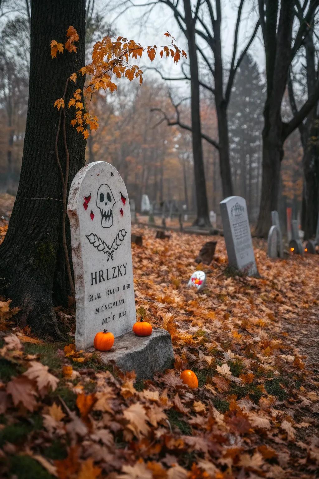 A clever inscription can bring joy to your ghostly scene.