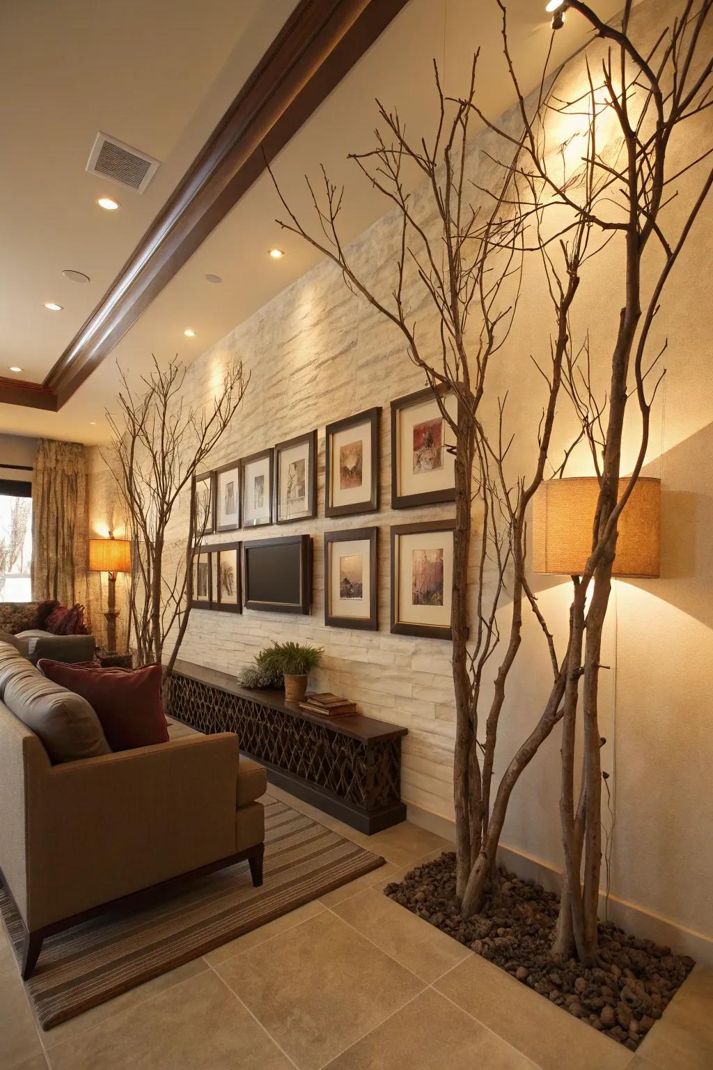 Limbs serving as distinctive frameworks for your wall adornment.