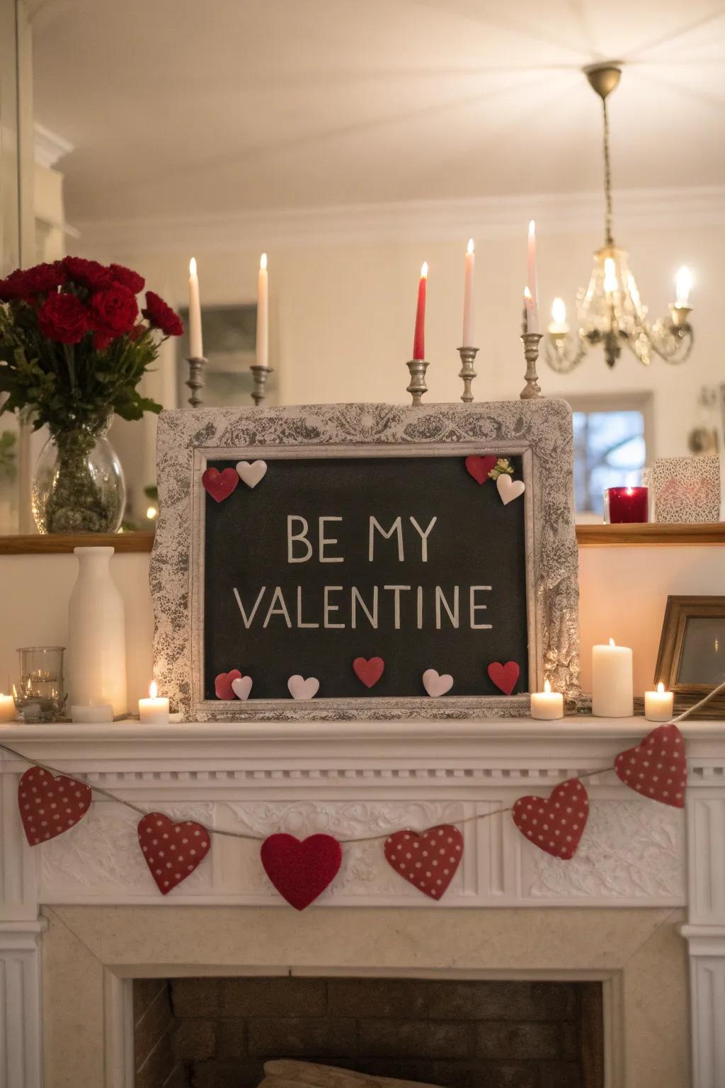 A sentimental slateboard centerpiece on your mantel.