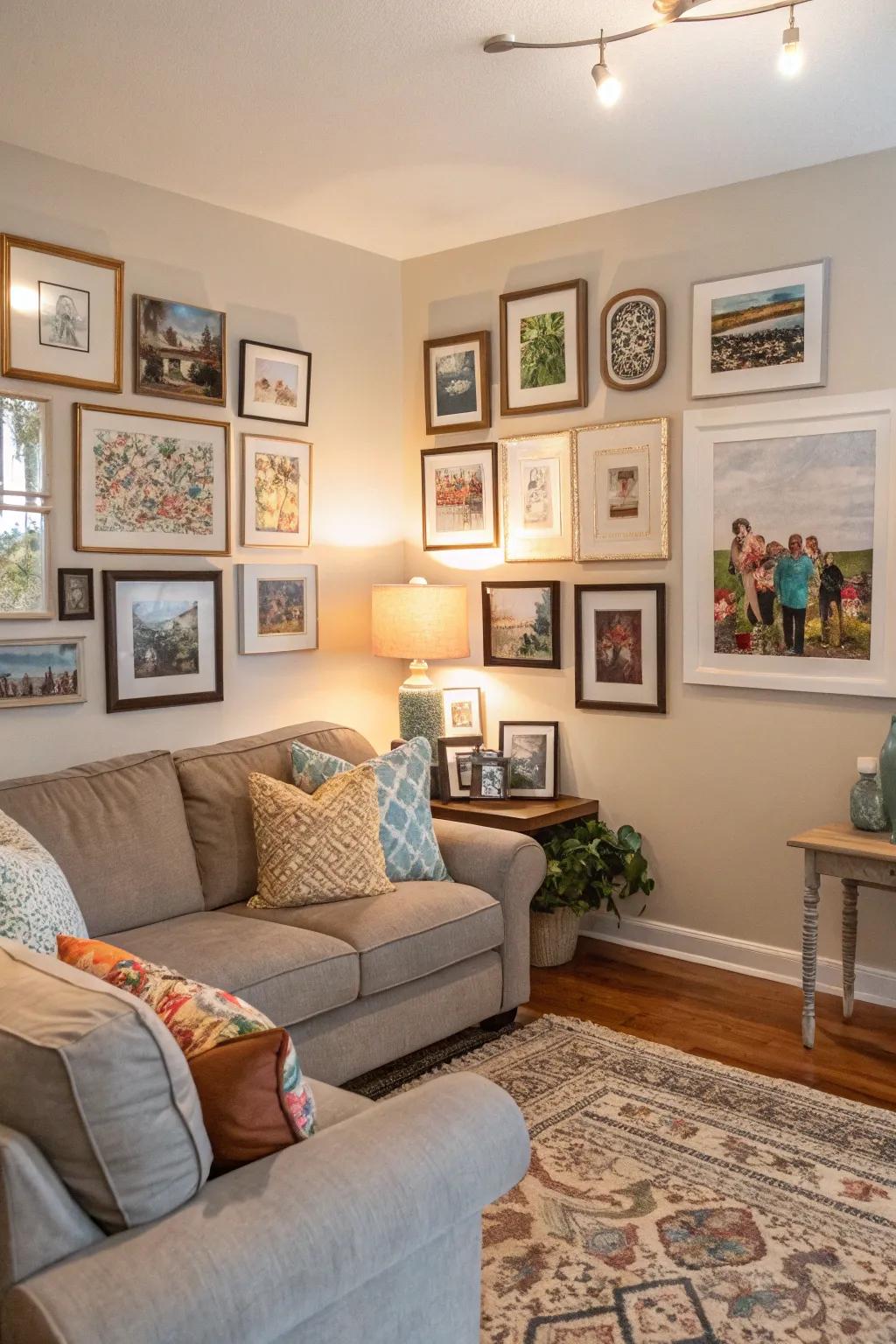 A vibrant display wall injects character and allure.