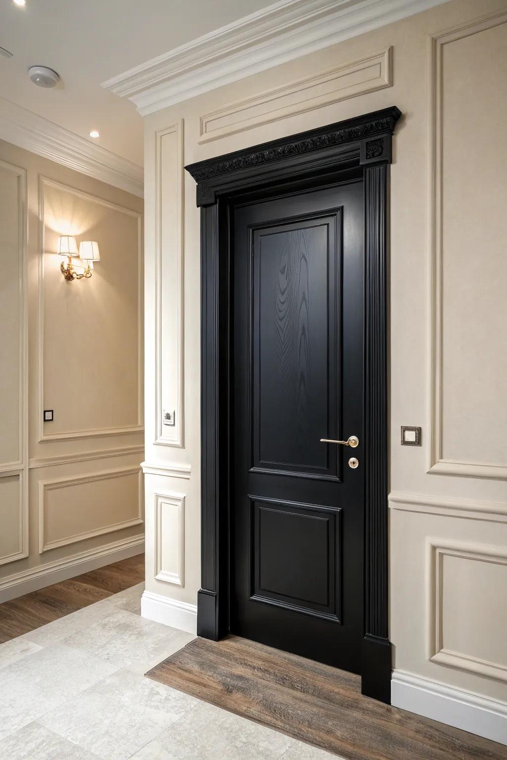 A classic charcoal interior door elevates any space with its sophistication.