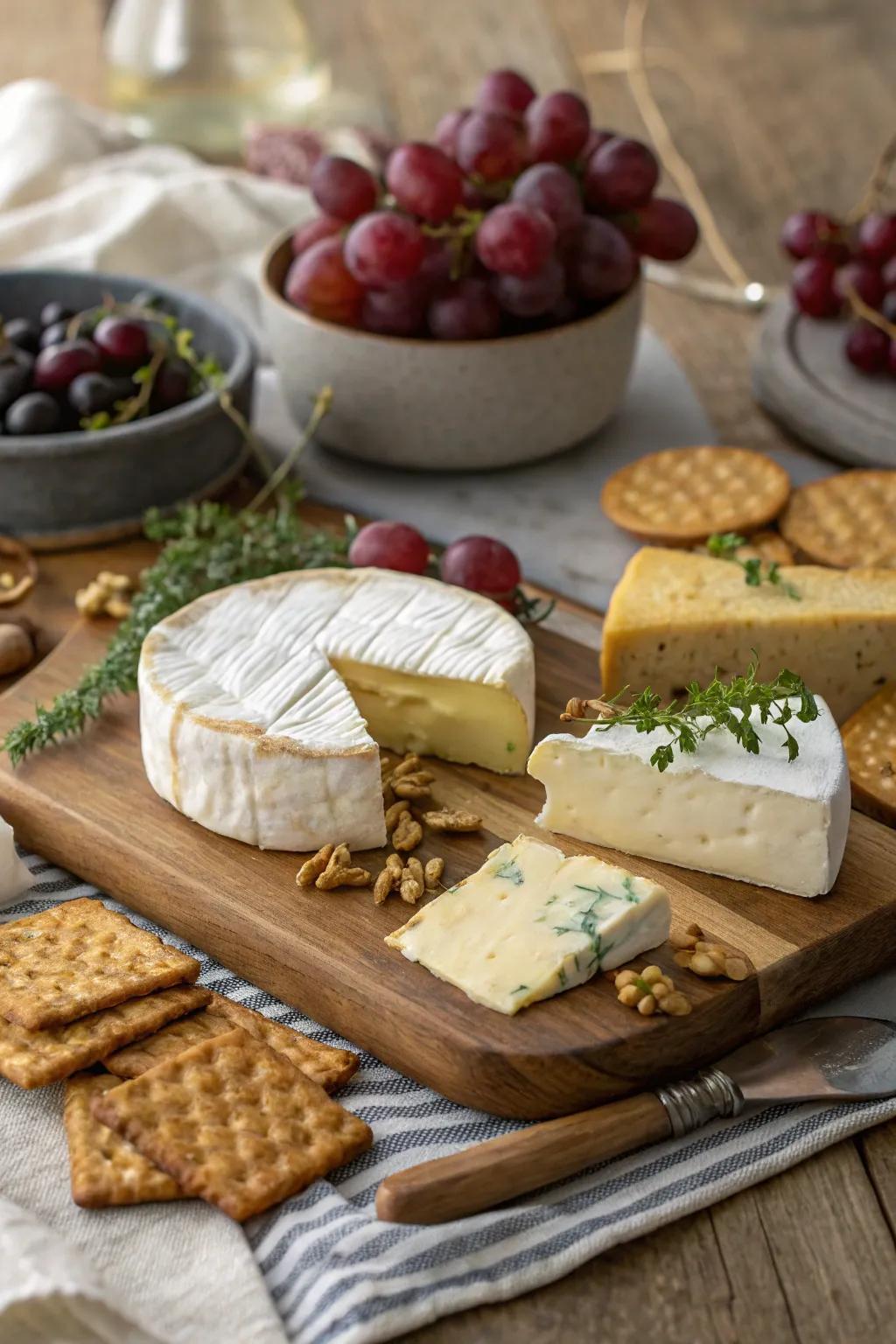 An extravagant selection of delicious fine cheeses that are sure to please any cheese lover.