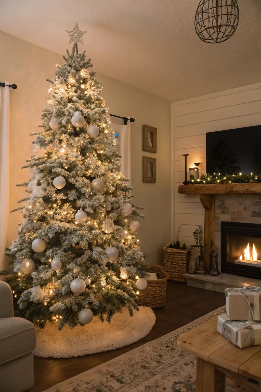 A frosted fir infuses the allure of a snowy forest straight into your family room.