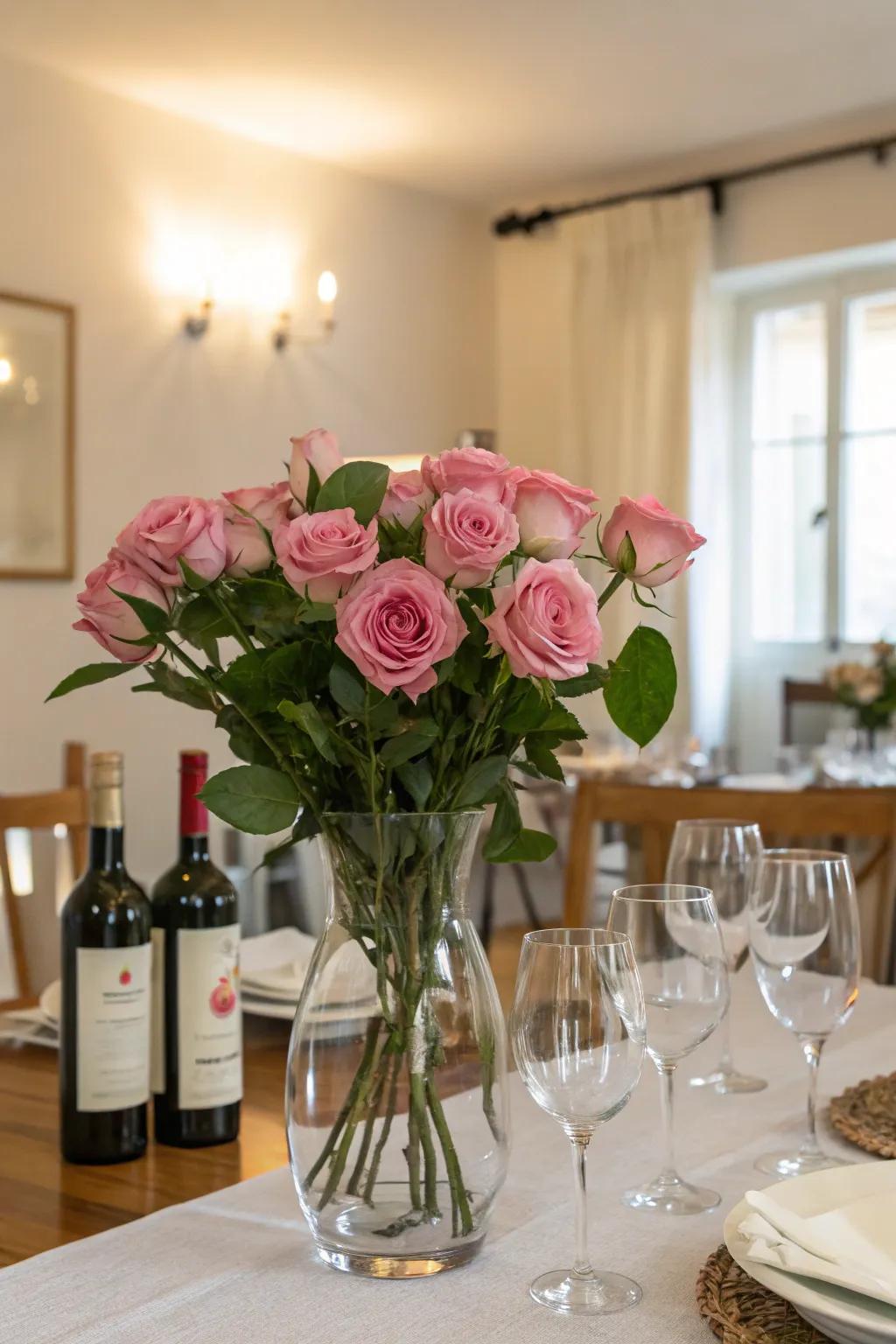 Floral centerpieces bring an air of elegance to your wine setups.