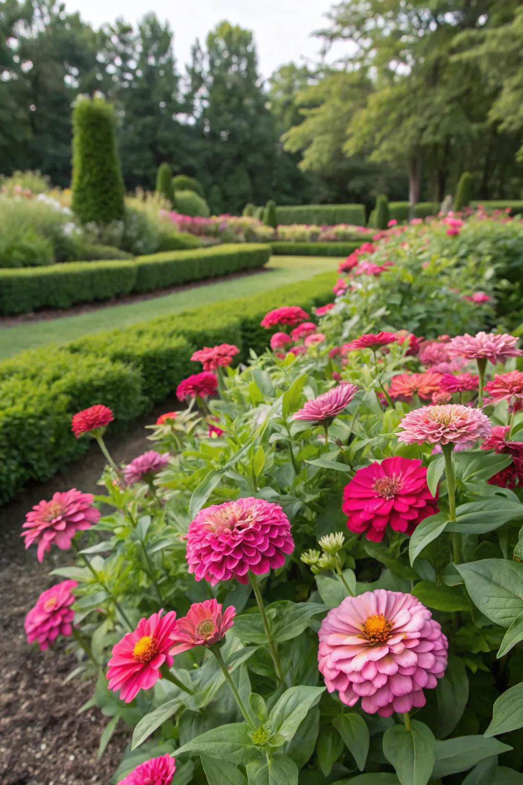A harmonious rose blossify showcase presenting diverse hues and plentiful verdure.