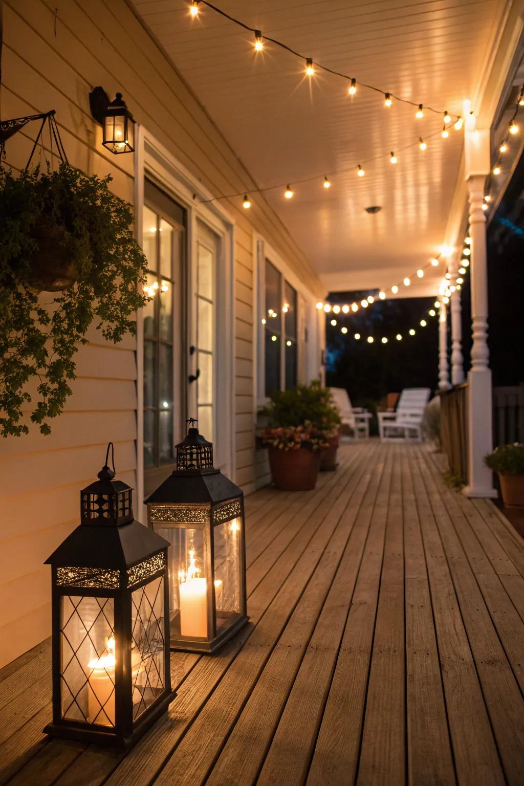 Alluring gentle illumination enhancing the evening atmosphere.