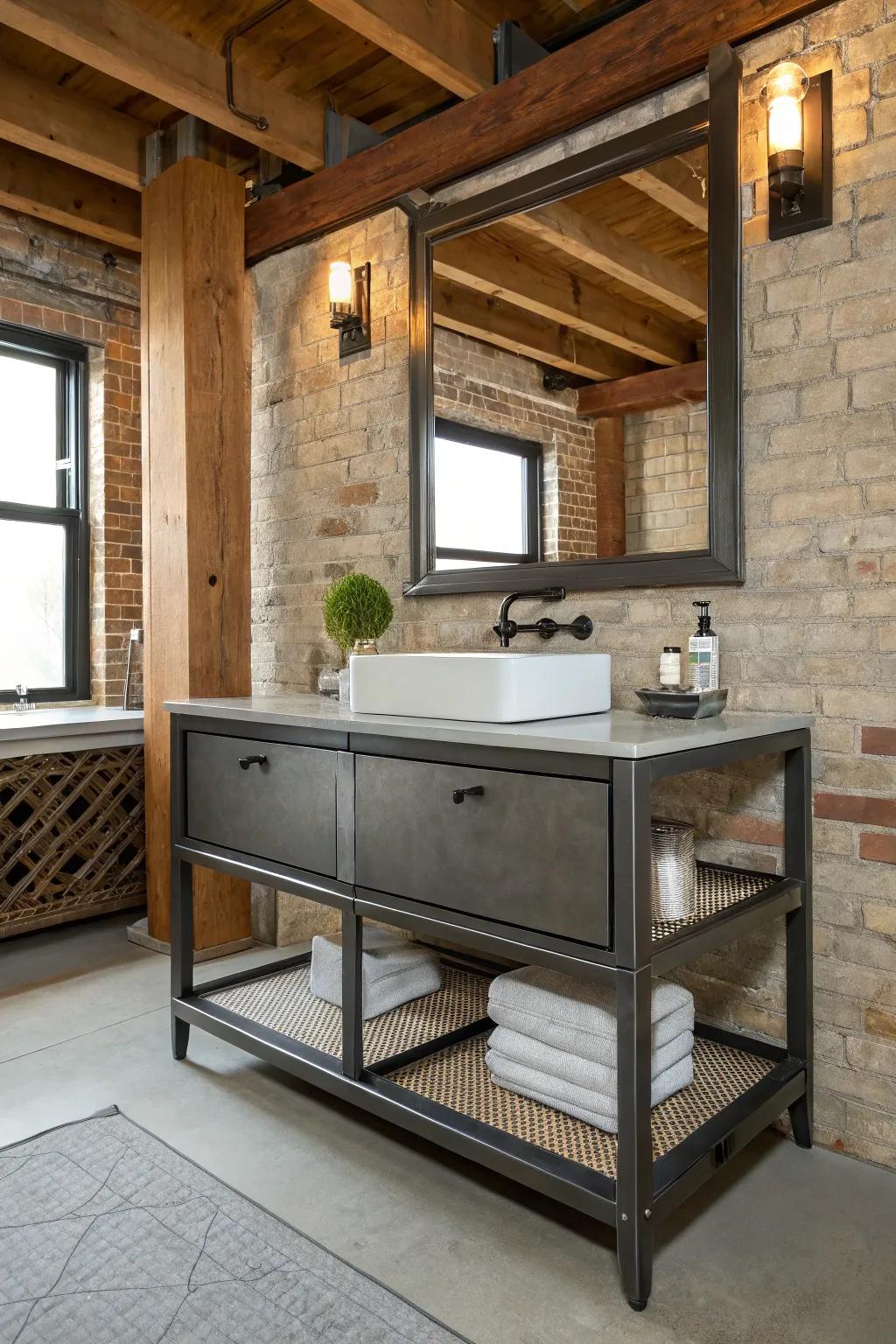 Add an edgy vibe with an urban stylish vanity.