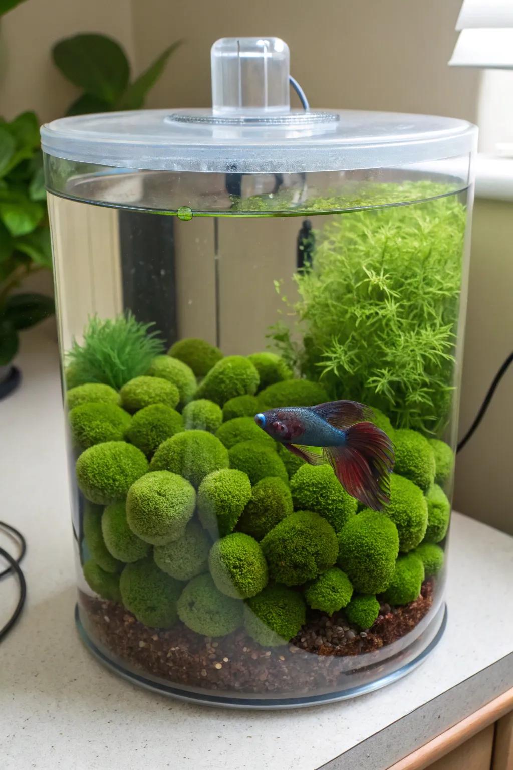 Embrace eco-friendly elements with trendy Green Ball Algae.