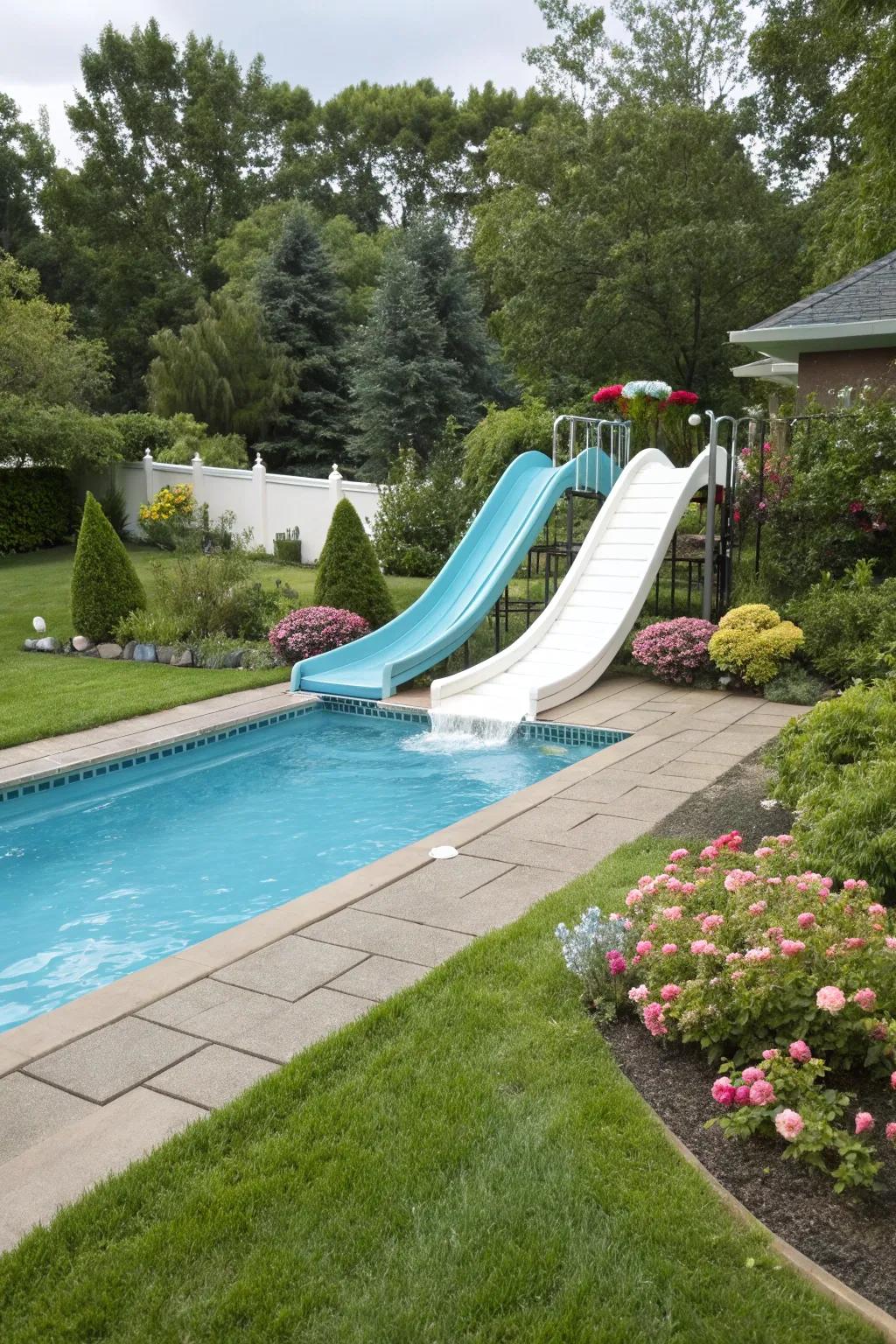 Paired slides provide double the thrill.