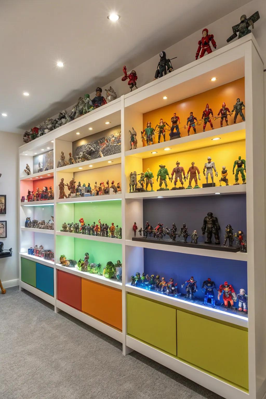 A focal wall transforms your assortment into a striking art piece.