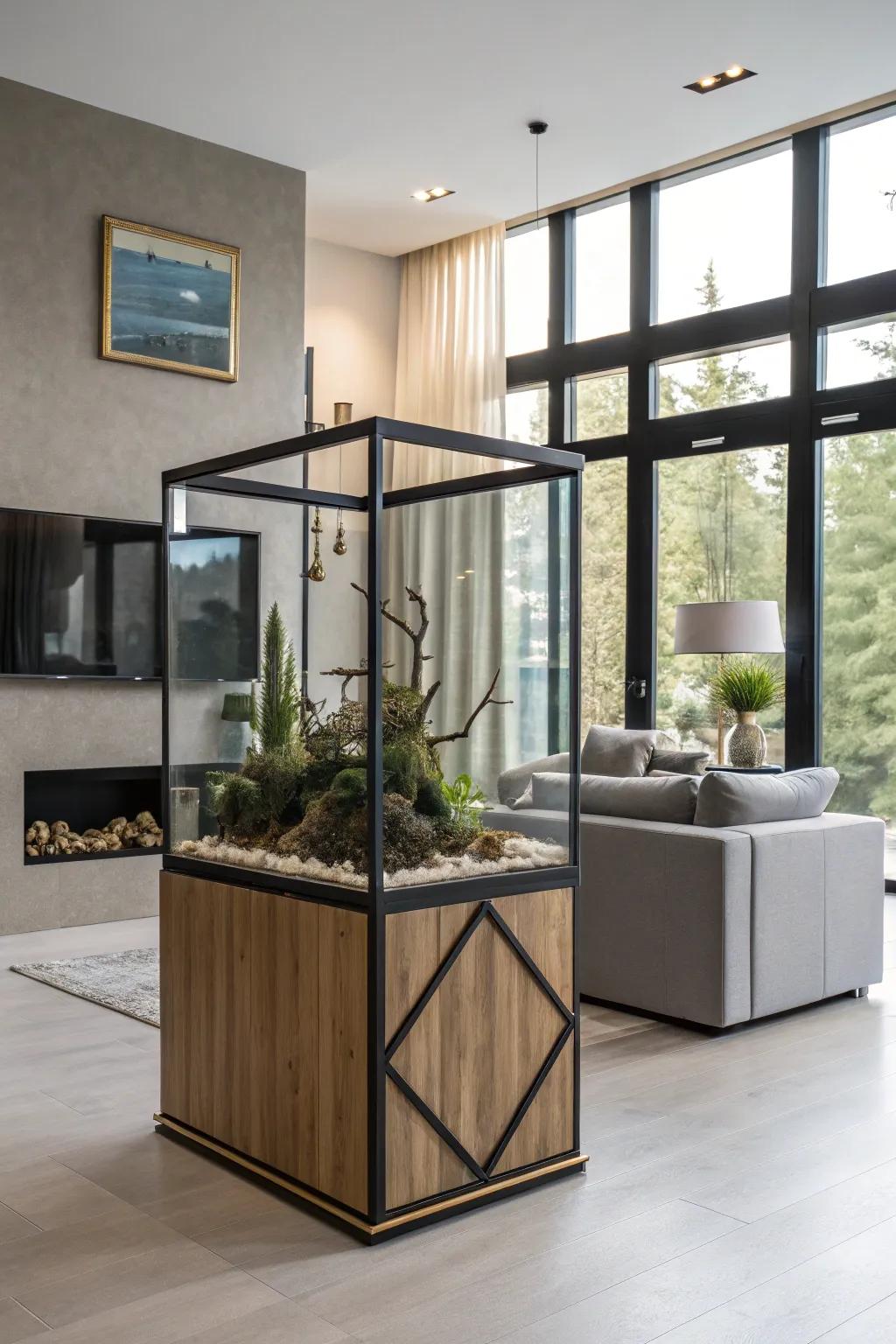 A symmetric framework accentuates a contemporary twist.