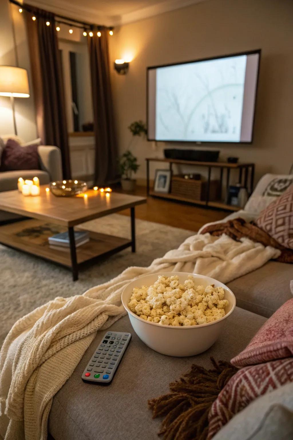 Craft a snug indoor visual entertainment encounter for Mother's Day.