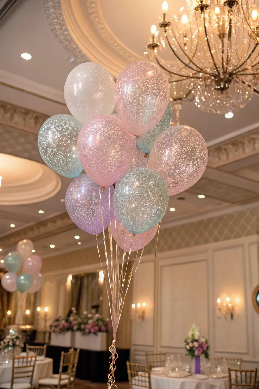 Sparkling balloons infuse an element of shimmer into any function.