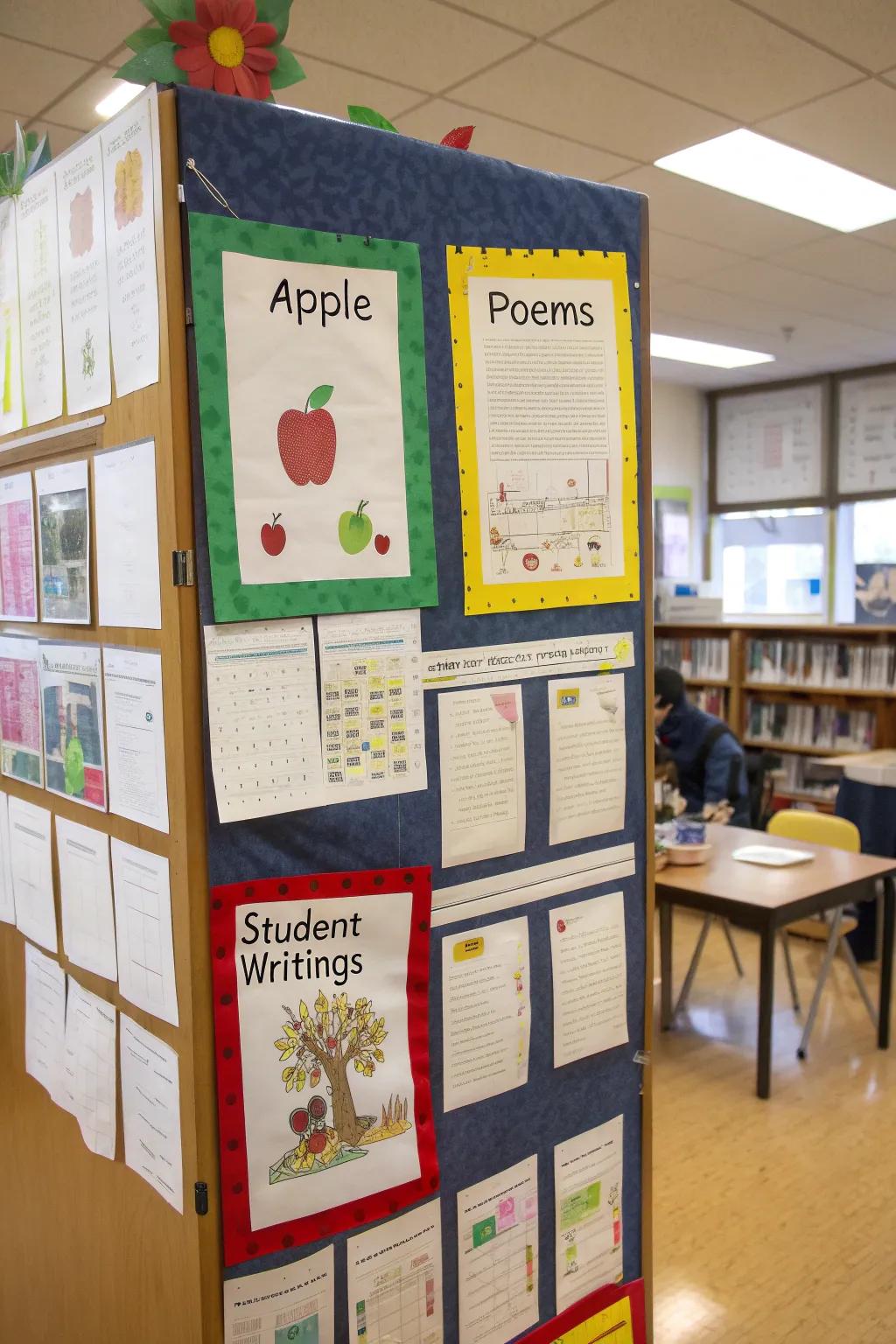 Inspire creativity with an apple poem corner.