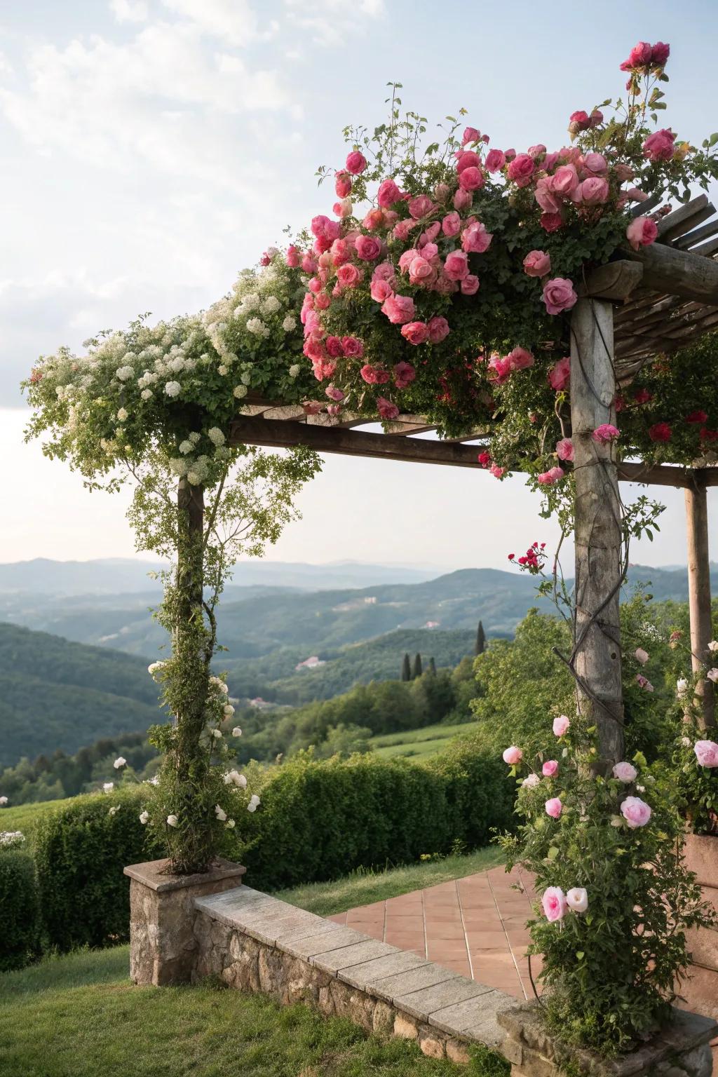 A pergola can transform a hilltop into a captivating escape.