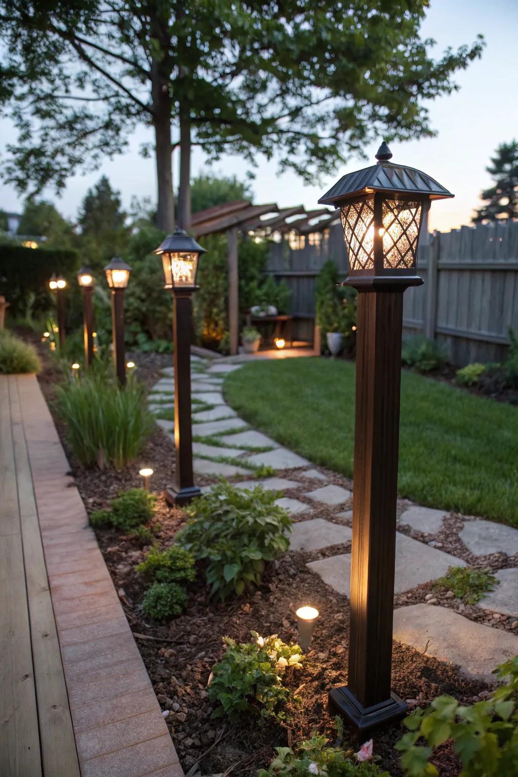 Light up sustainably with solar-powered light beams.