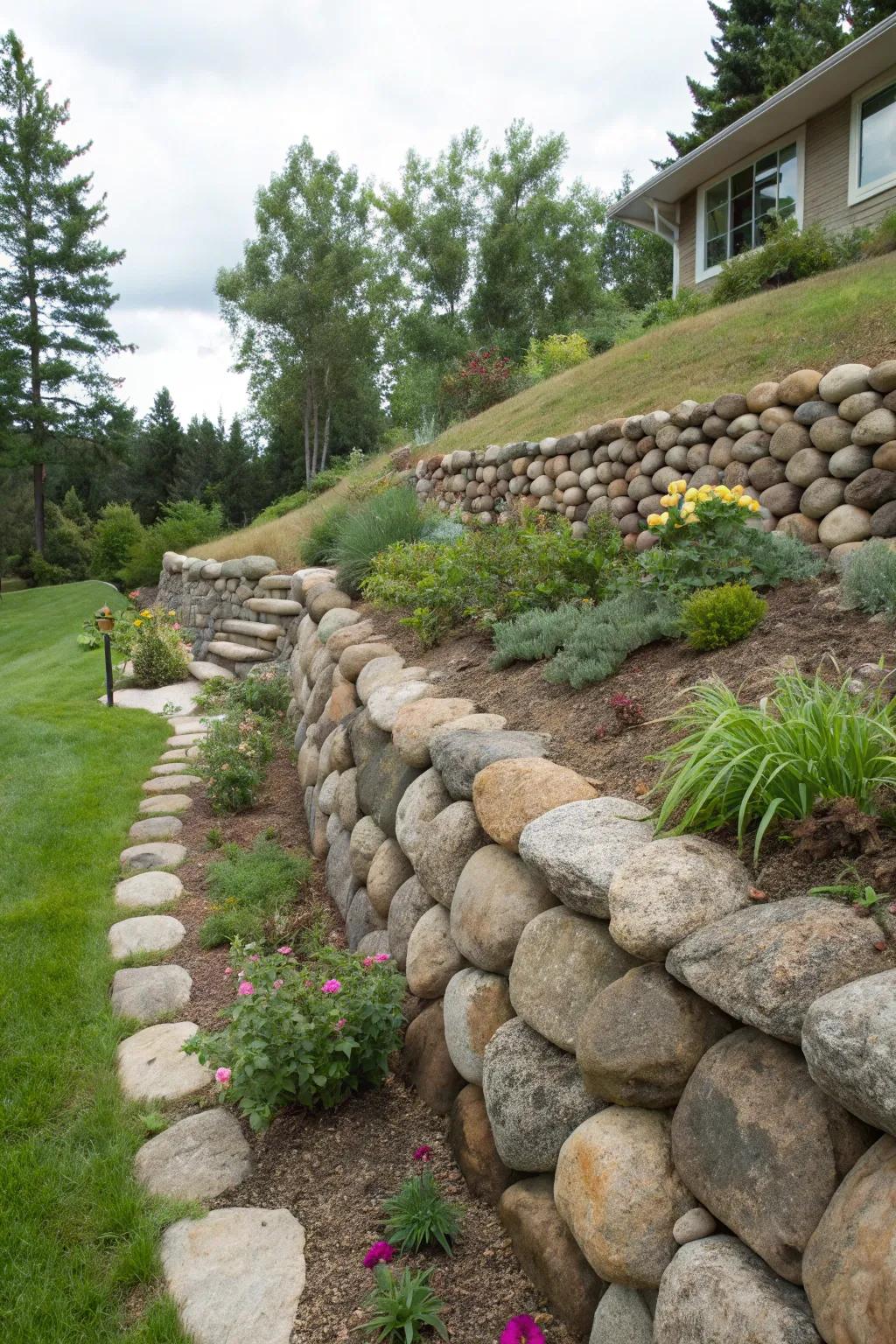 Retaining walls that merge beauty with utility.