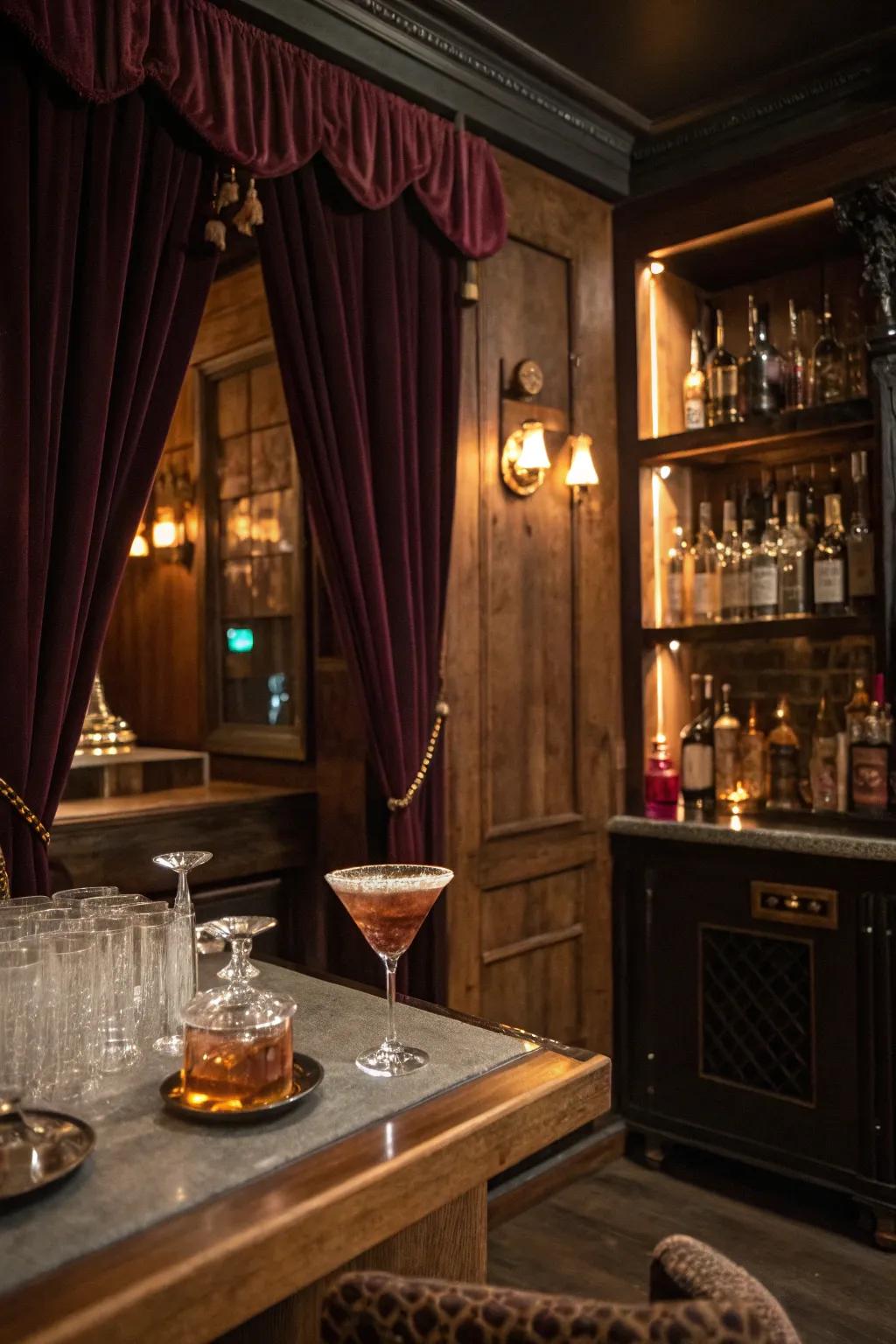Secret bar introduces intrigue using hidden entries.