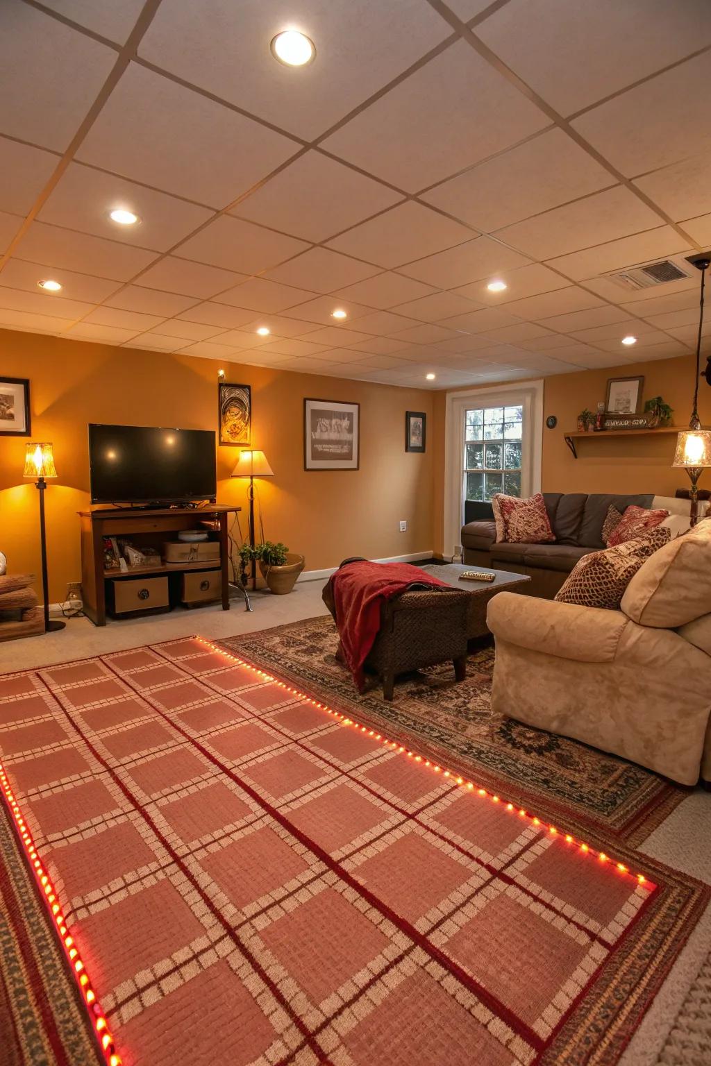 Heated floors add luxurious comfort.