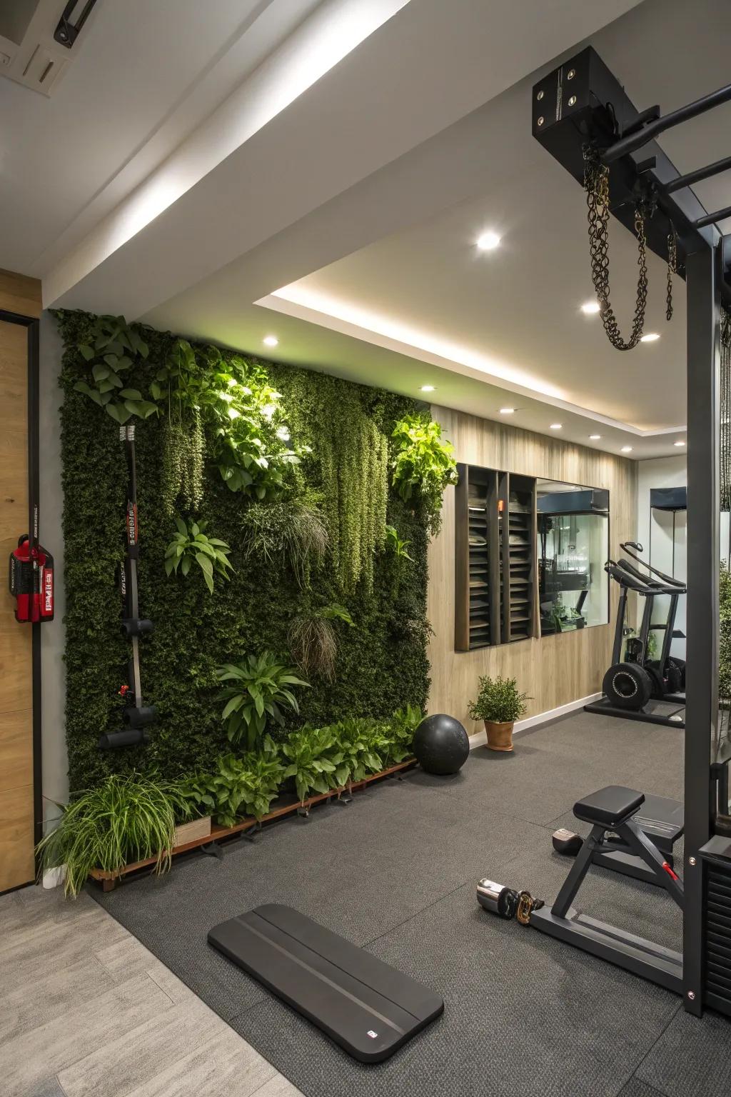Greenery can brighten your gym.
