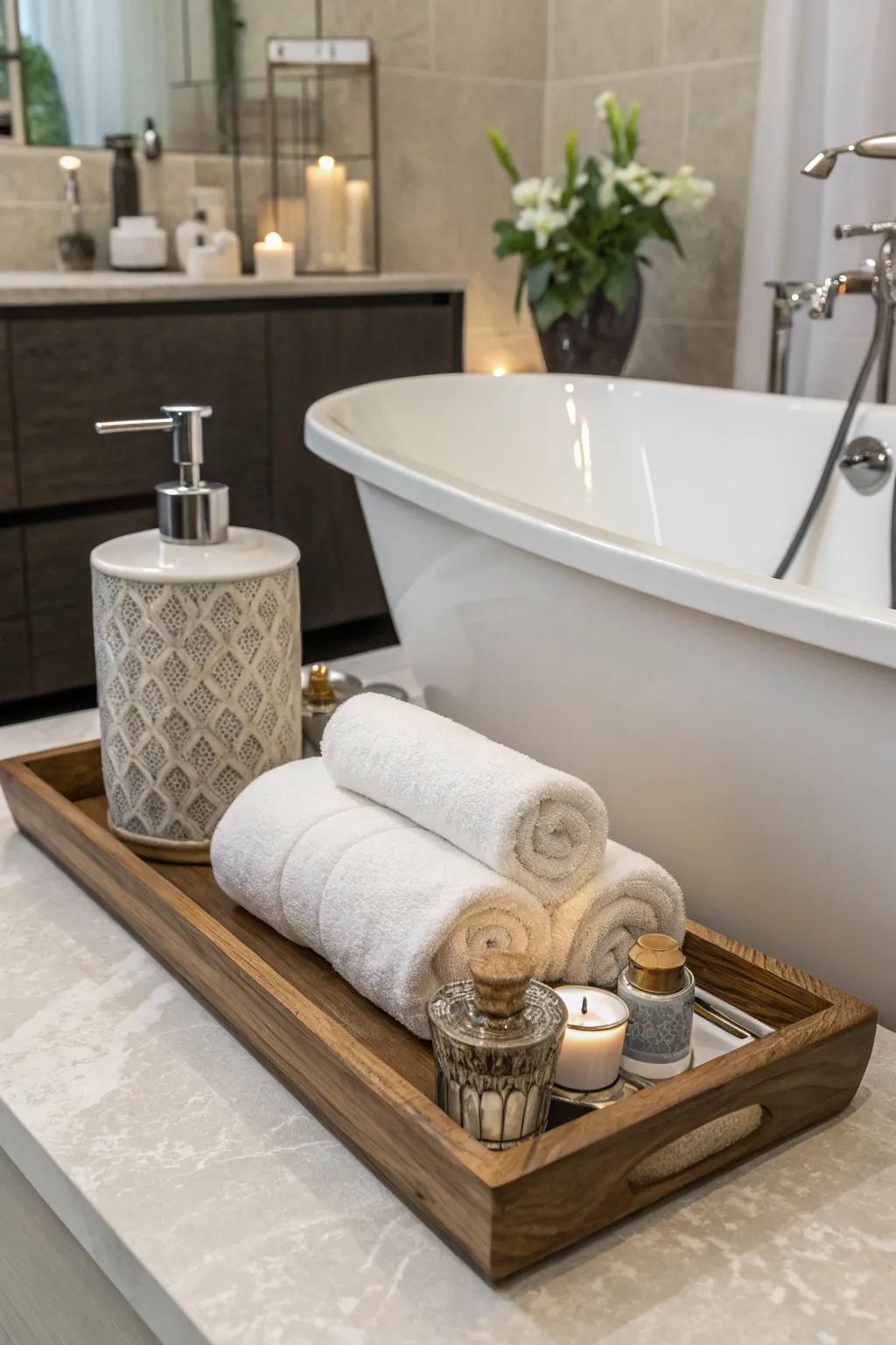 Amalgamate grace and functionality with a swanky napkin display.