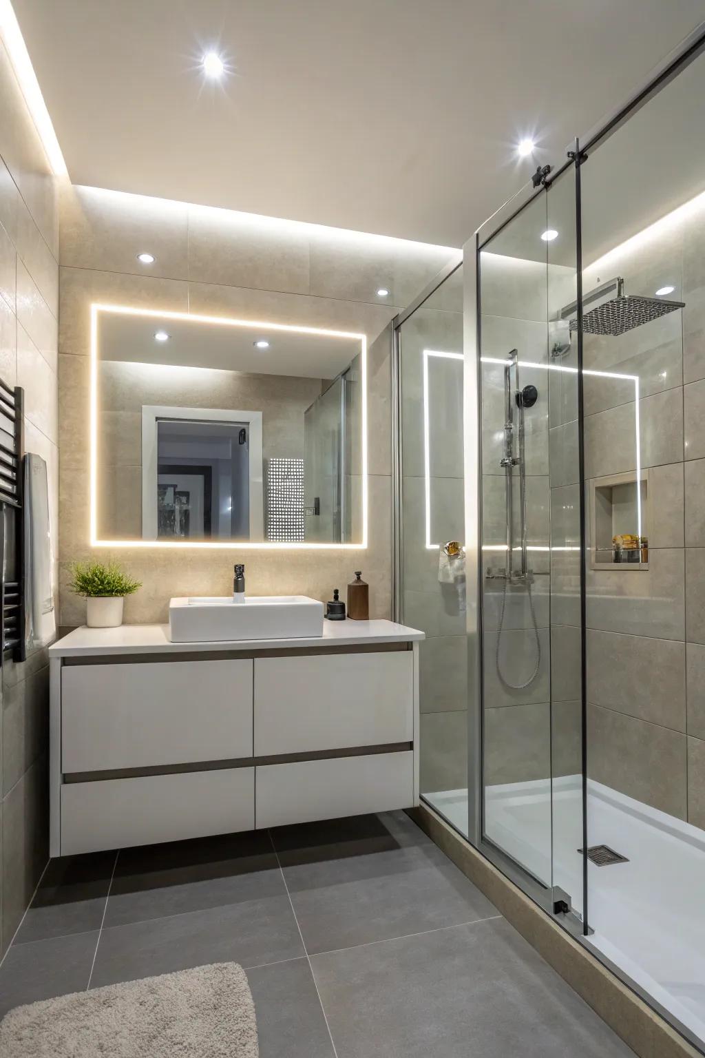 LED lights provide efficient and radiant illumination.