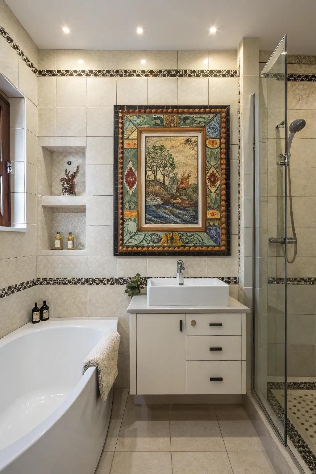 Tile picture frames emphasize special designs beautifully.