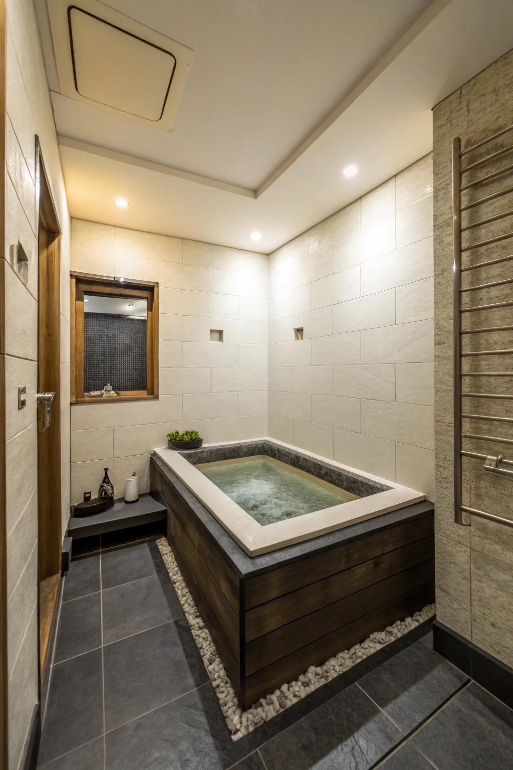 Find luxury in a compact form with a Japanese-inspired soaking tub.