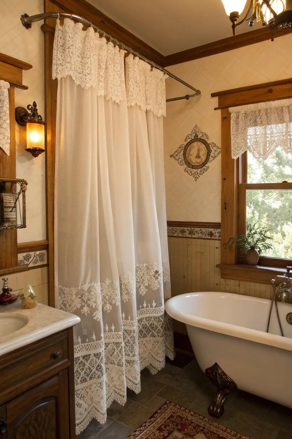 Vintage charm: Bistro curtains offer style with privacy.