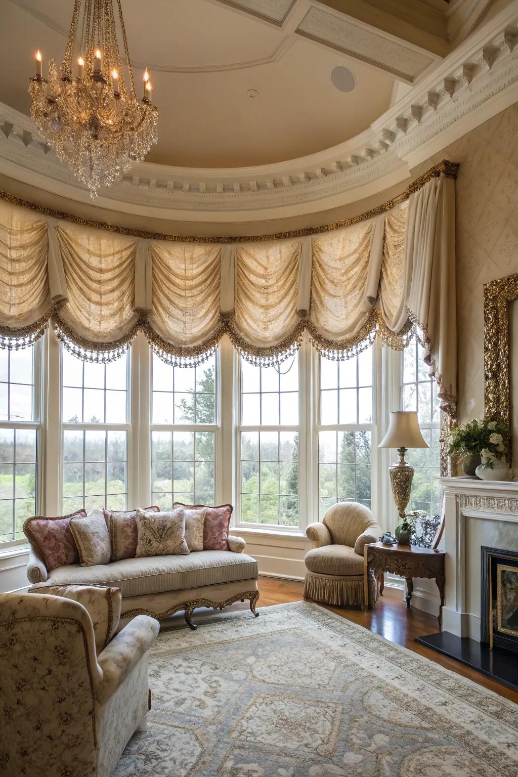 Balloon window dressings inject dramatic flair into every room.
