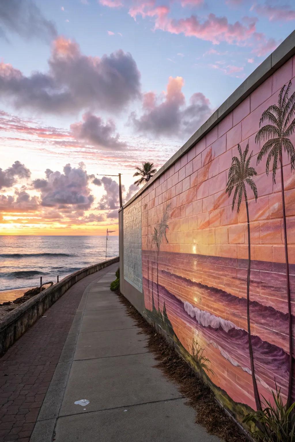 Commence each day refreshed through a daybreak painted scene in muted pastels.