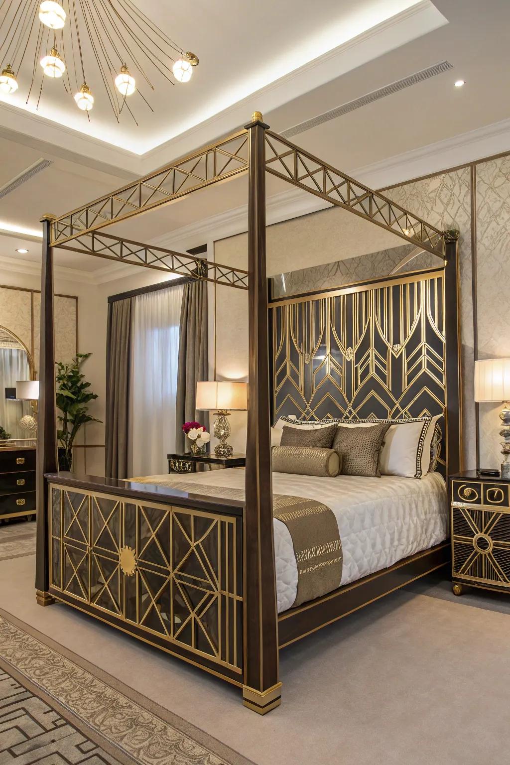 An Art Deco bed base brings timeless elegance to any space.