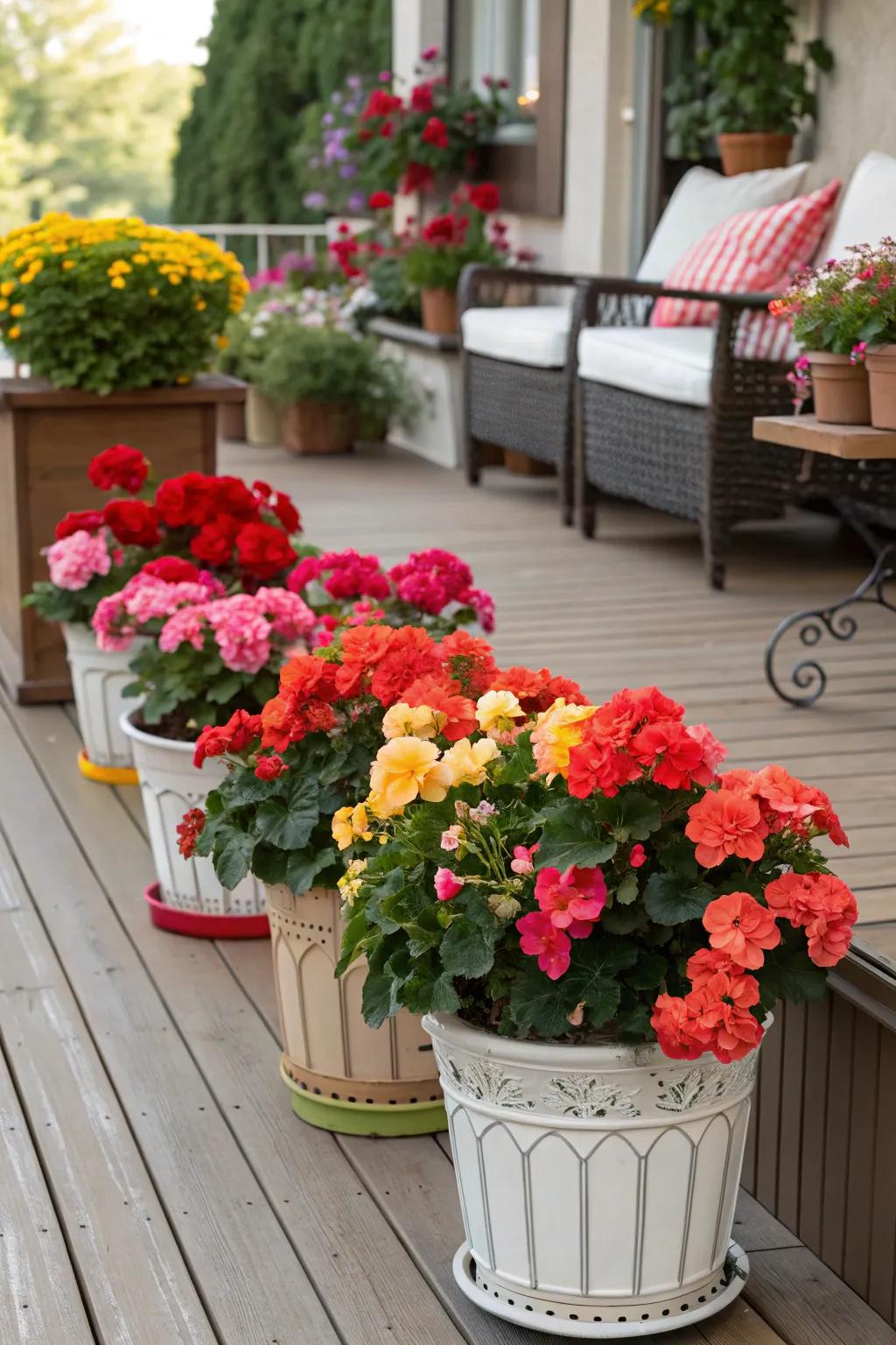 Potted blossomhearts bring color and make your outdoor spaces flexible.