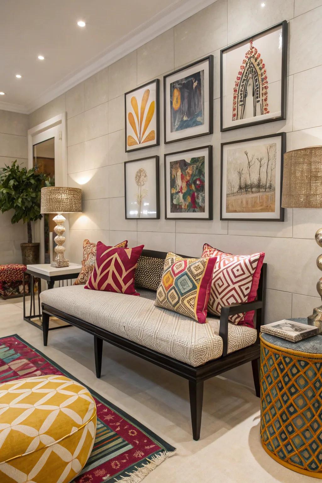 Geometric motifs forge a striking eye-catching point on your bench.