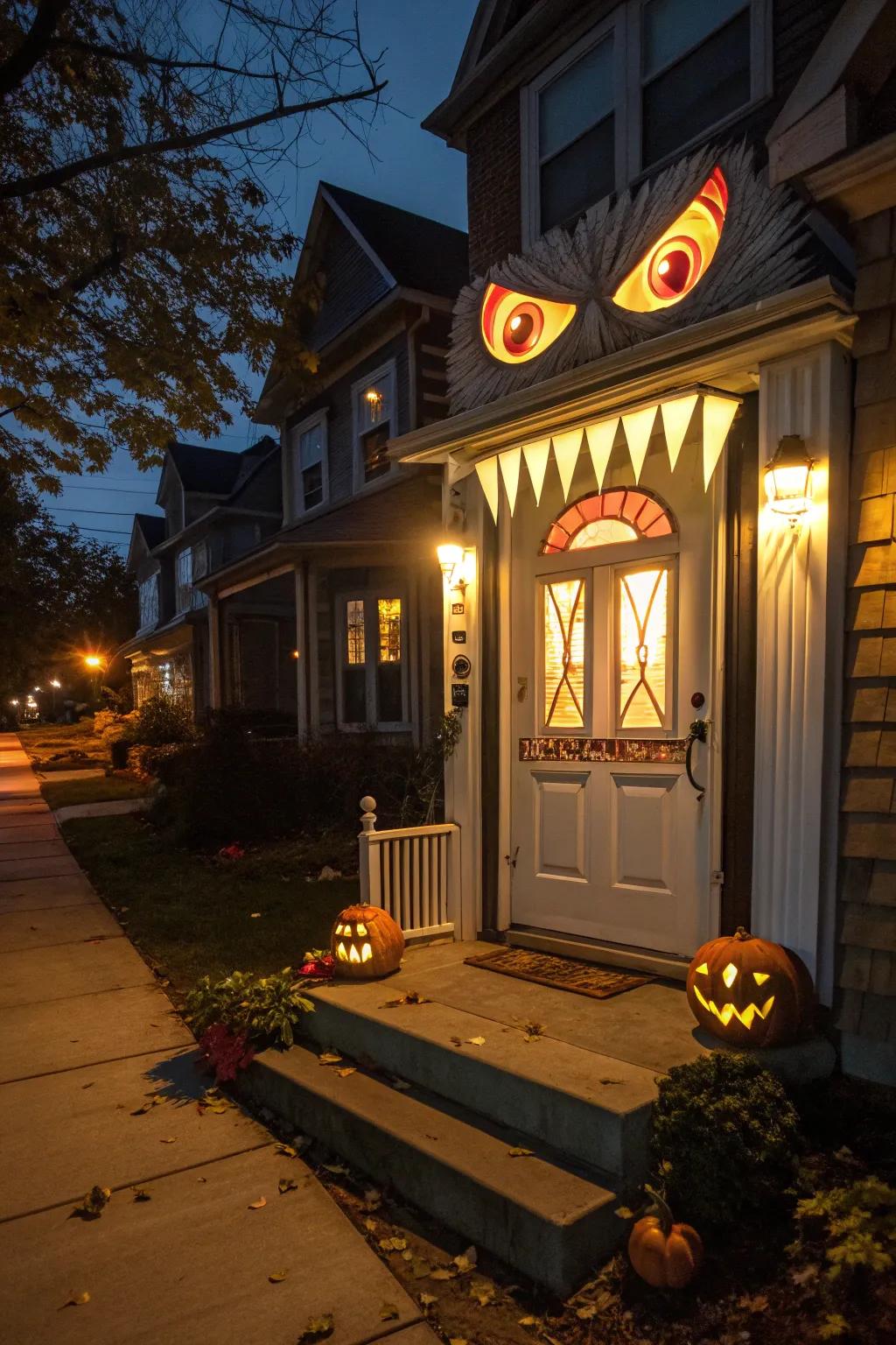 A beast threshold welcomes visitors with a playful Holiday spirit.