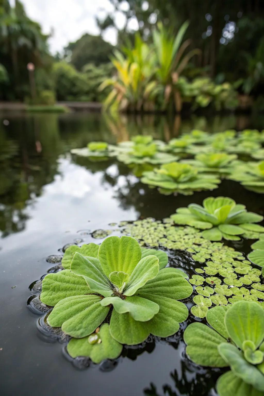 Water Frills provide natural cleansing and a verdant touch to the pond.