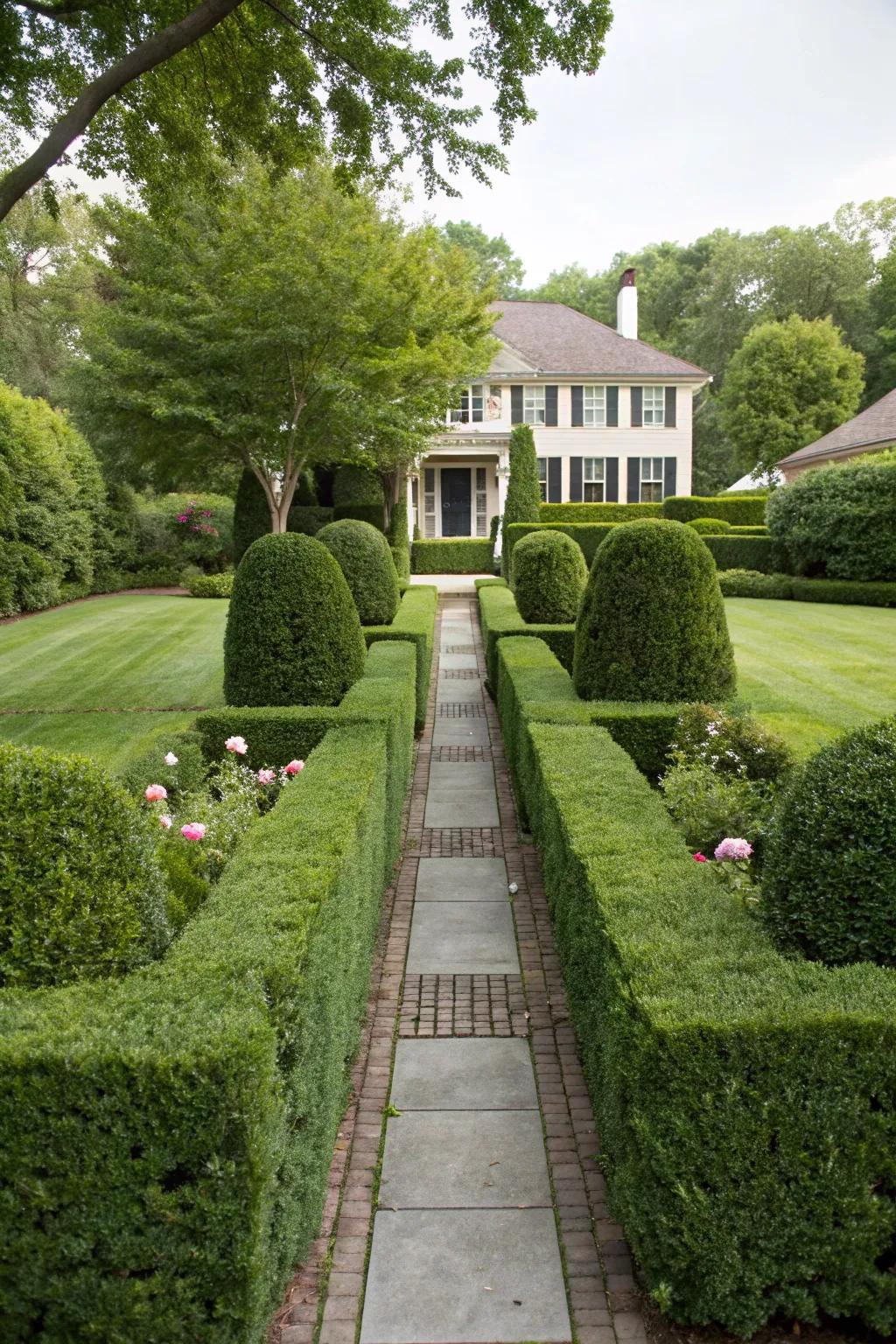 Structured bush introduces a touch of classic beauty.