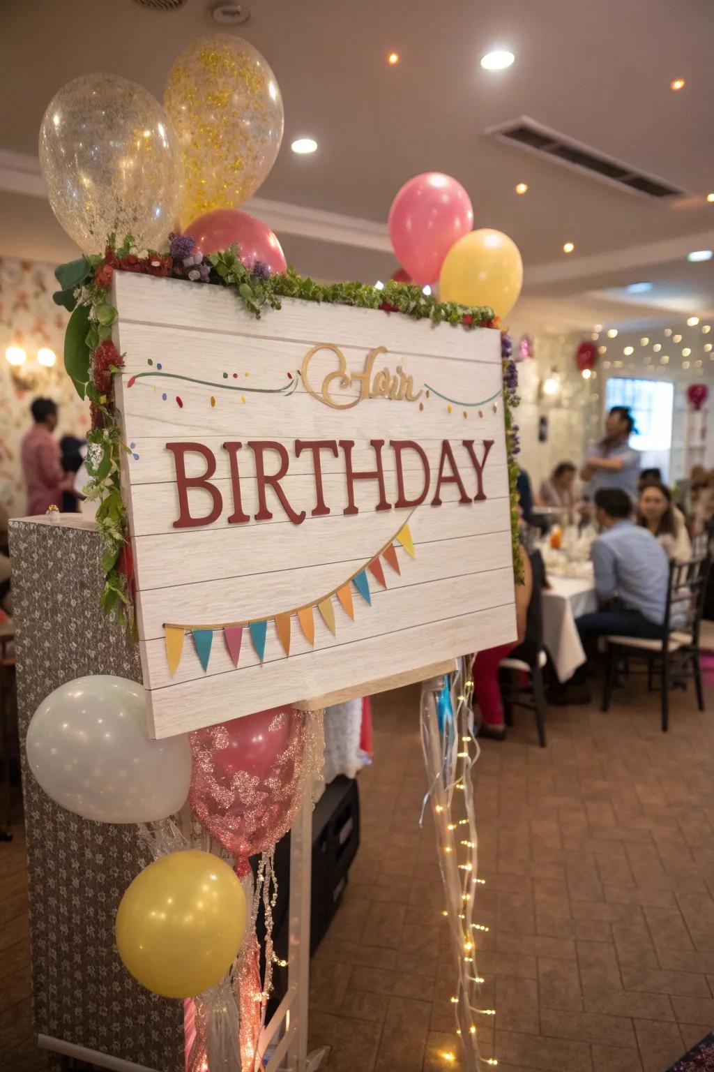 Customized signage adding a memorable detail