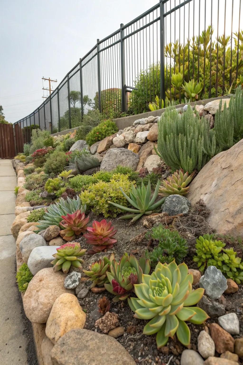 A stone garden brings texture and flair.