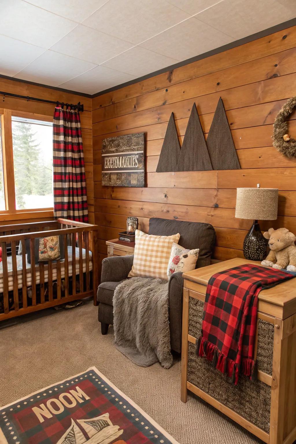 Bring the outdoors inside through a cozy hut-themed nursery.