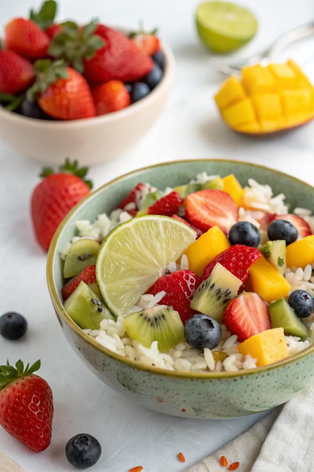 Keep it light with a refreshing grain and fruit salad.