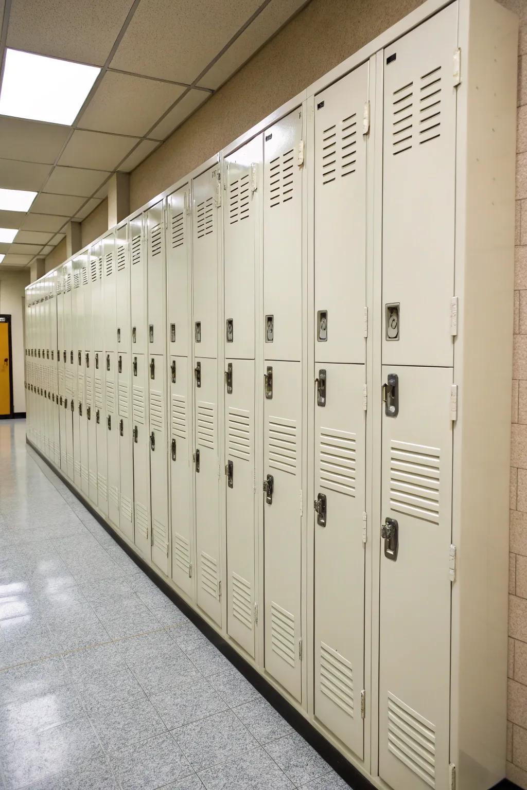 Maintain a clutter-free space with storage units equipped with doors.