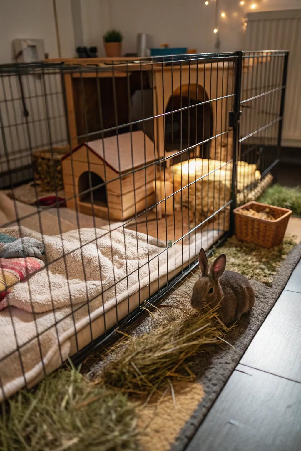 Hidden retreats provide a sense of security for bunnies.