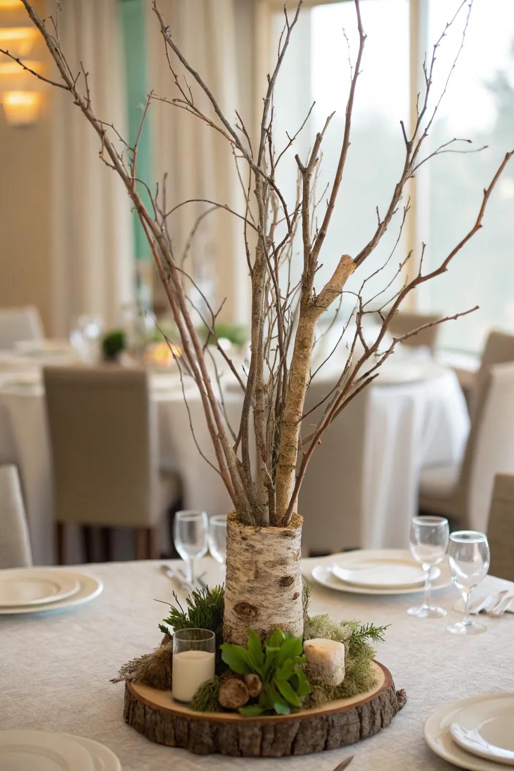 Twigs and branches offer a natural, simple touch.